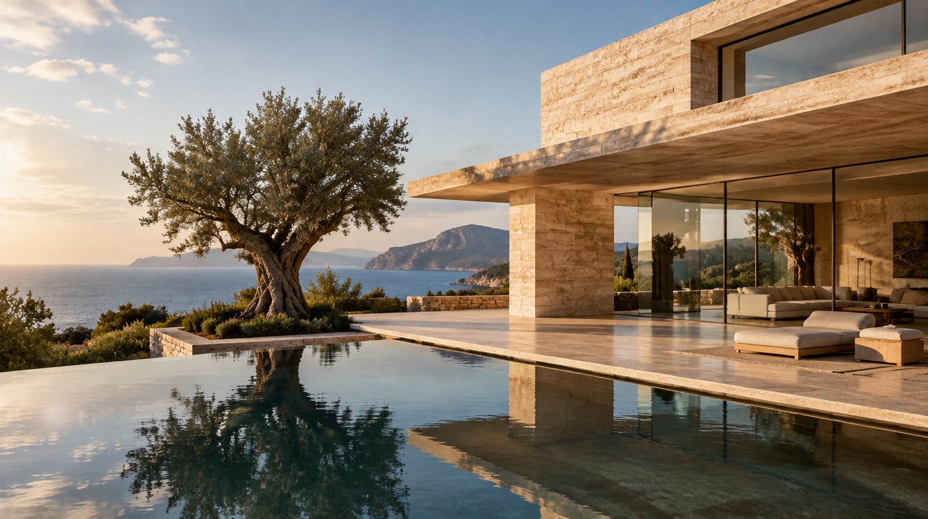Original architecture website concept featuring a coastal villa